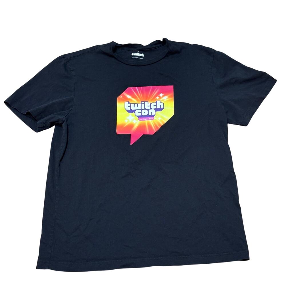 twitch Con T-Shirt Las Vegas 2023 Medium Black Washed 1x 100% Cotton S/S Unisex